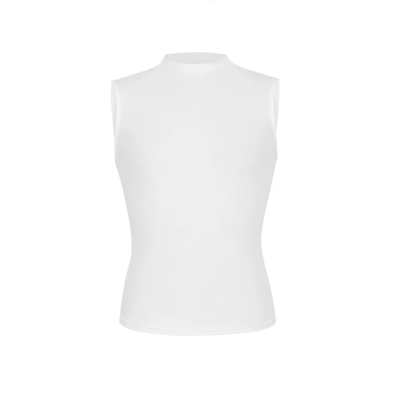Ärmelloses Damen Tanktop Stehkragen Slim Fit Kurz Sommer - Image 5