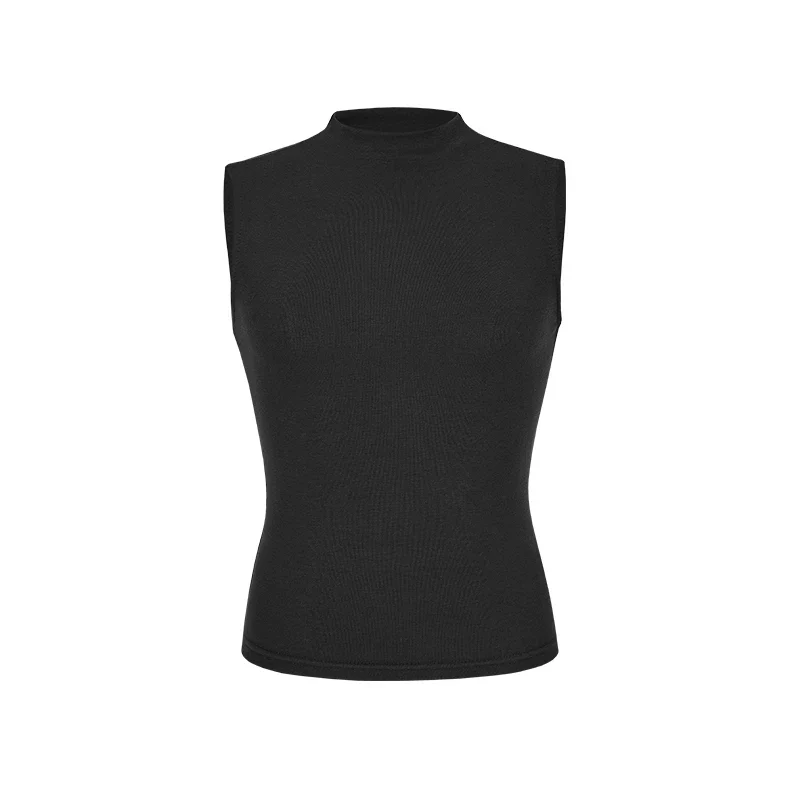Ärmelloses Damen Tanktop Stehkragen Slim Fit Kurz Sommer - Image 6