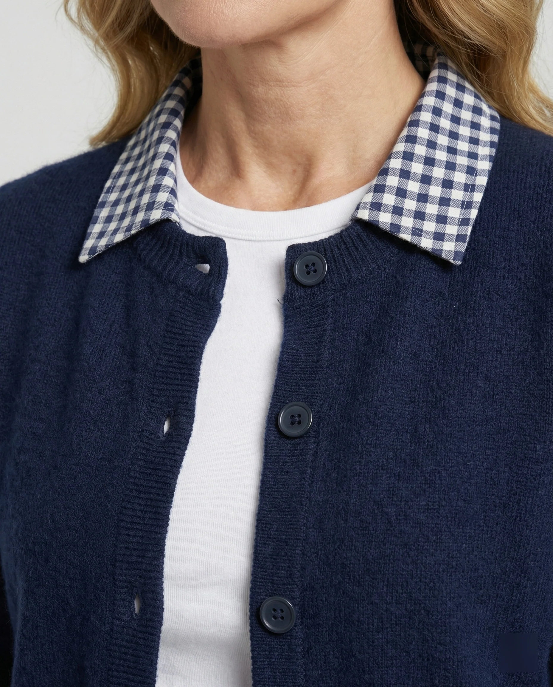 Blauer Damen Strickpullover im Lagenlook Koreanischer Stil Herbst Oberteil - Image 2