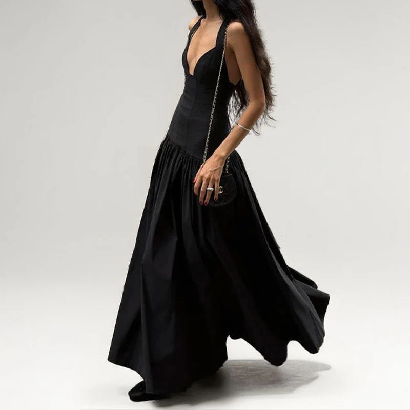 Damen Abendkleid mit Elegantem V-Ausschnitt und Aufwendigem Rock Heidi-Mode - Image 4