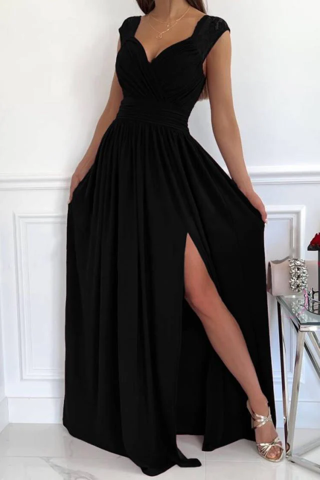 Damen Abendkleid mit Elegantem V-Ausschnitt und Rüschendetails Heidi-Mode - Image 6