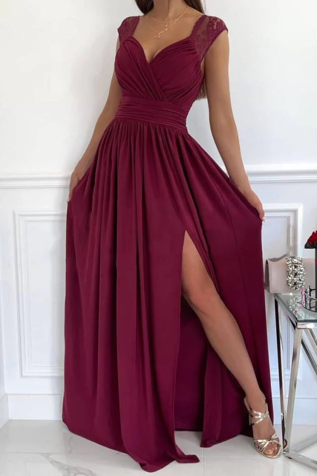 Damen Abendkleid mit Elegantem V-Ausschnitt und Rüschendetails Heidi-Mode - Image 8