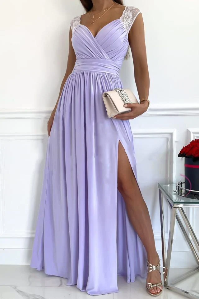 Damen Abendkleid mit Elegantem V-Ausschnitt und Rüschendetails Heidi-Mode - Image 9