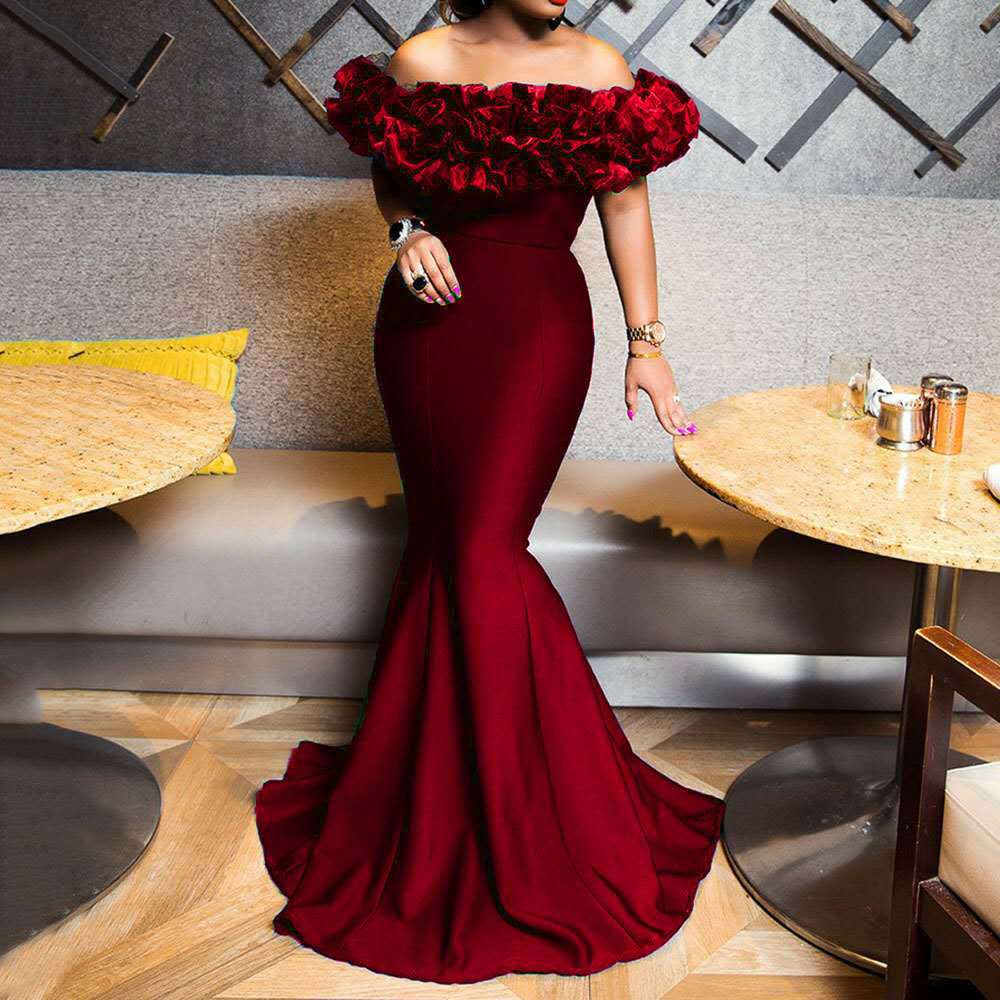 Damen Abendkleid mit voluminösem Rüschensaum Heidi-Mode - Image 3