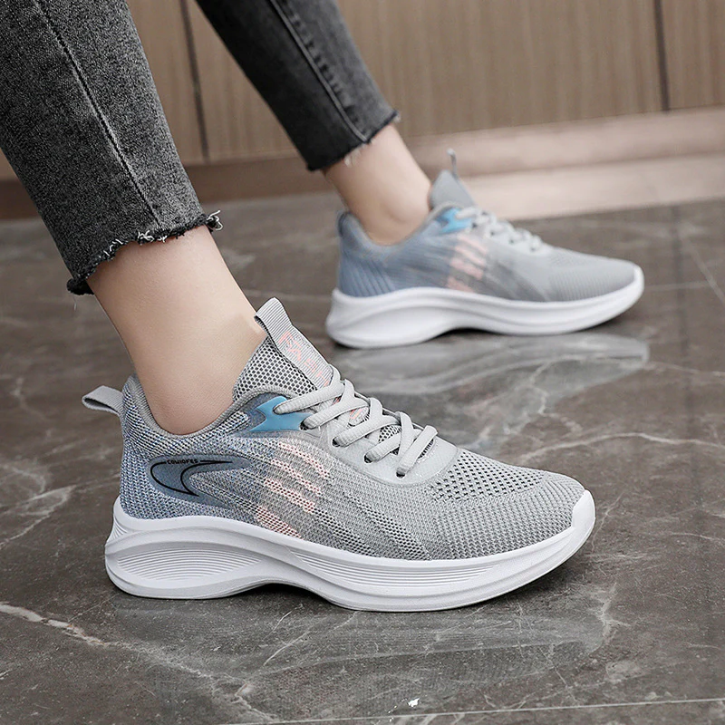 Damen Alltags sneakers mit atmungsaktiver Mesh-Oberfläche und dämpfender Sohle Heidi Mode - Image 3