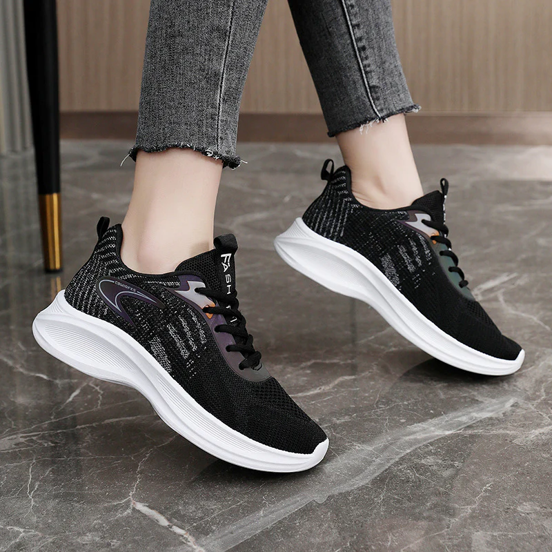 Damen Alltags sneakers mit atmungsaktiver Mesh-Oberfläche und dämpfender Sohle Heidi Mode - Image 4
