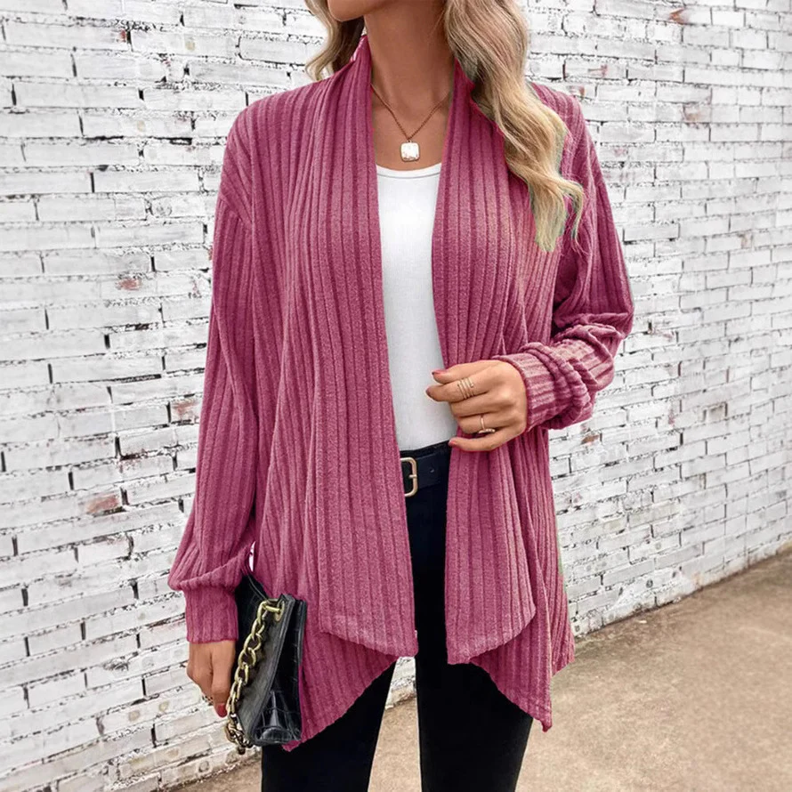 Damen angesagte Strickjacke mit strukturiertem Design und offenem Schnitt Heidi-Mode - Image 6