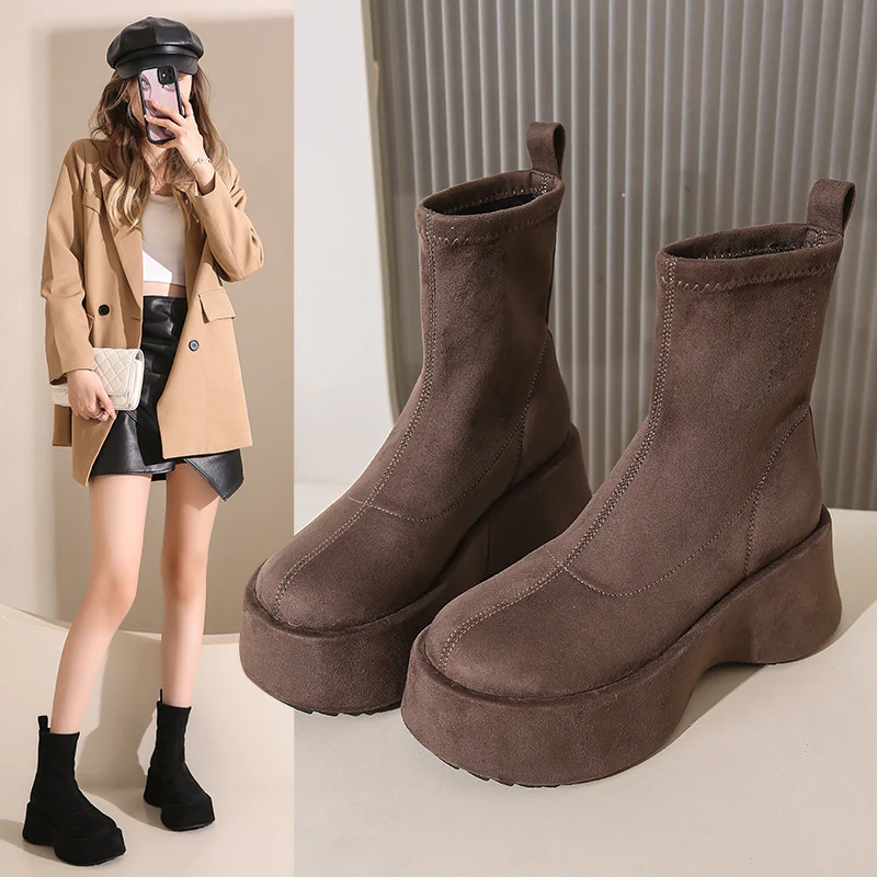 Damen Ankle Boots aus luxuriösem Wildleder mit bequemer leichtgewichtiger Sohle Heidi Mode - Image 3