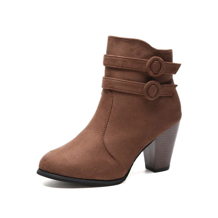 Damen Ankle-Boots mit Dekorativen Riemen und Elegantem Absatz Heidi-Mode - Image 8