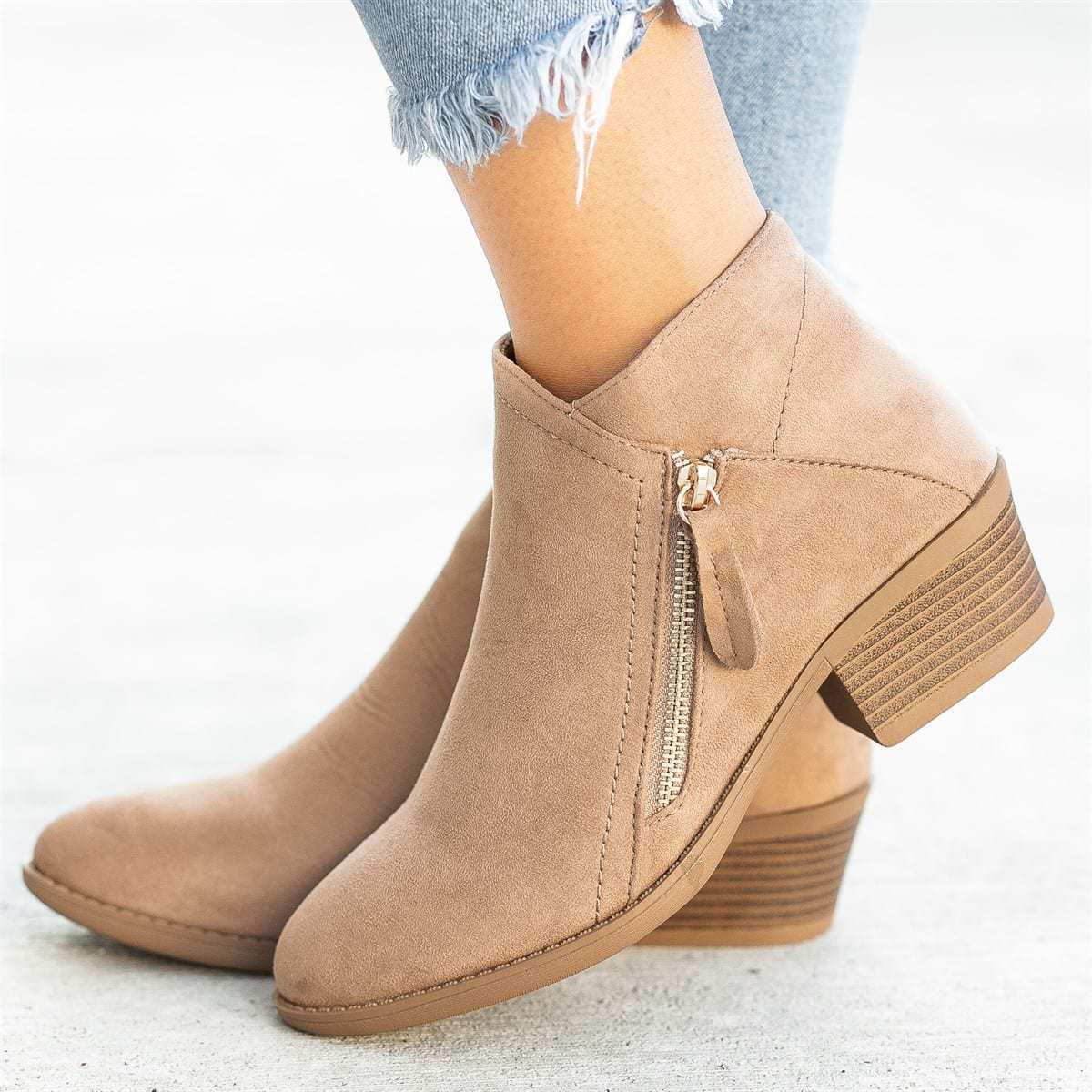 Damen Ankle Boots mit modischem Reißverschluss und komfortablem Blockabsatz Heidi Mode - Image 2