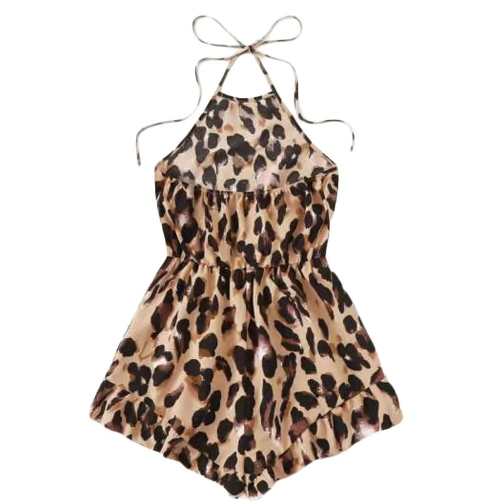 Damen Ärmelloser Jumpsuit mit tierischem Muster und Trägern Heidi-Mode - Image 5