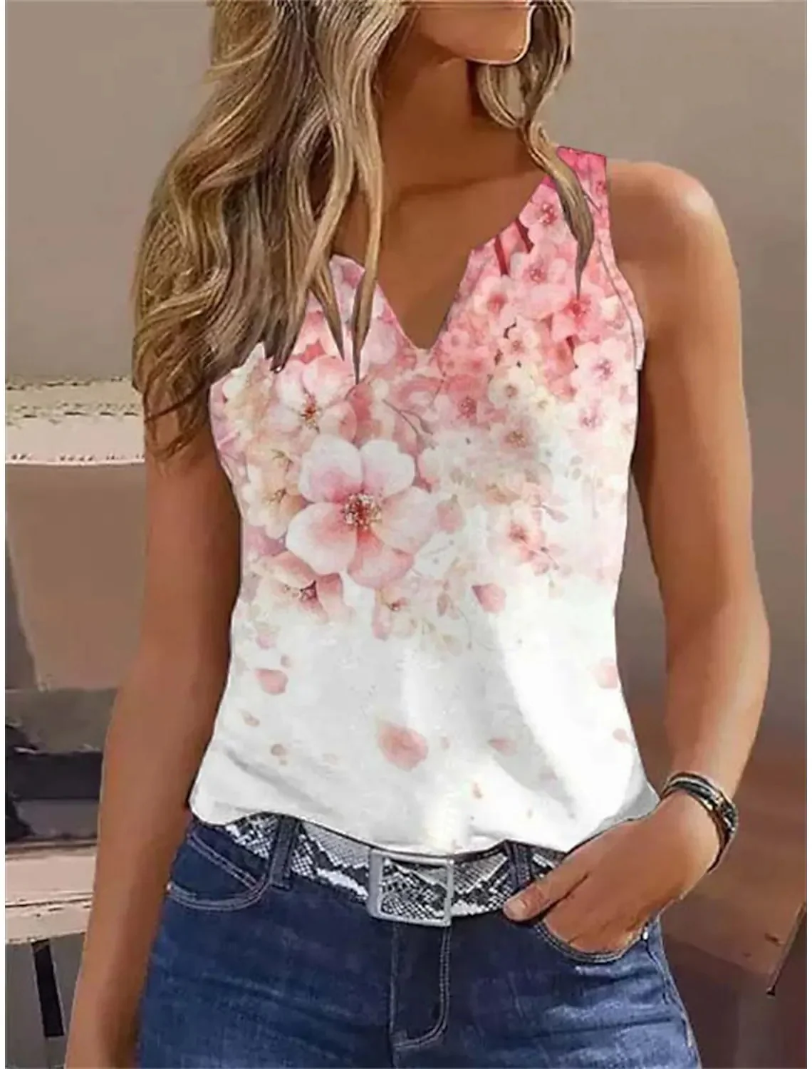 Damen ärmelloses Blusenshirt mit floralem Design Heidi-Mode - Image 3