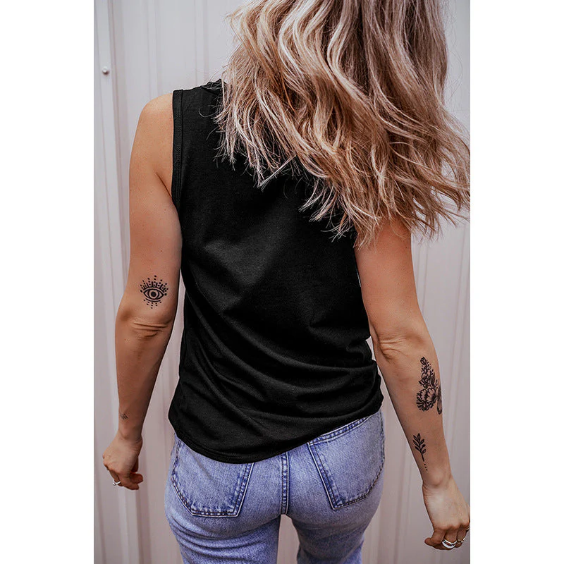 Damen Ärmelloses Blusenshirt mit Knopfleiste und Brusttasche Heidi-Mode - Image 4