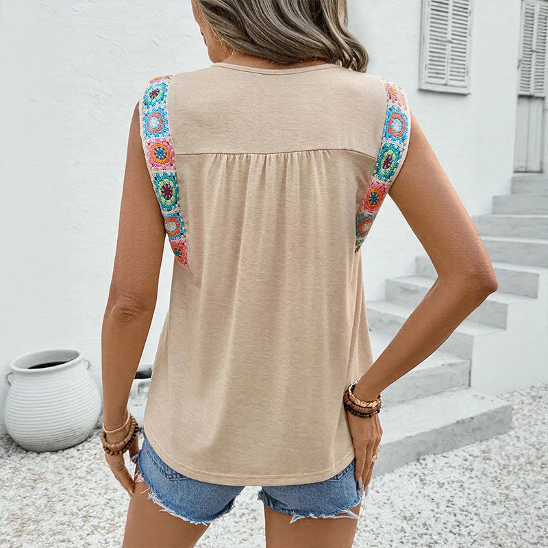 Damen Ärmelloses Oberteil mit Buntem Schulterträgerdesign und Lässigem Schnitt Heidi-Mode - Image 4