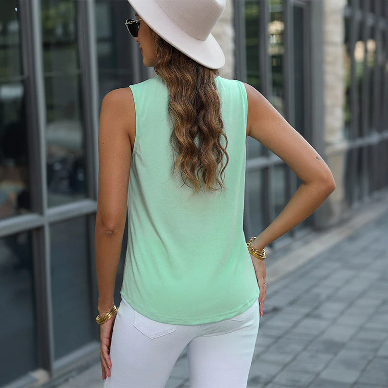 Damen Ärmelloses Oberteil mit Sanften Falten und Elegantem Schnitt Heidi-Mode - Image 3