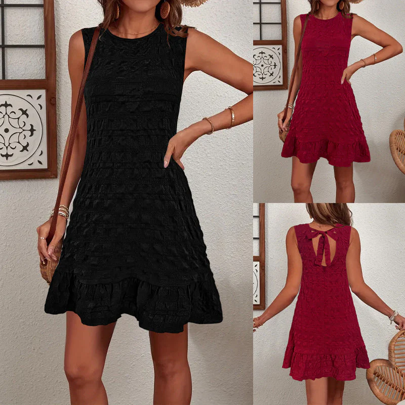 Damen Ärmelloses Sommerkleid Im Strukturierten Design Heidi-Mode - Image 5