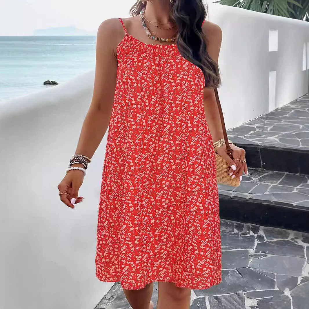 Damen Ärmelloses Sommerkleid mit Elastischem Bund und Floralem Muster Heidi-Mode - Image 4