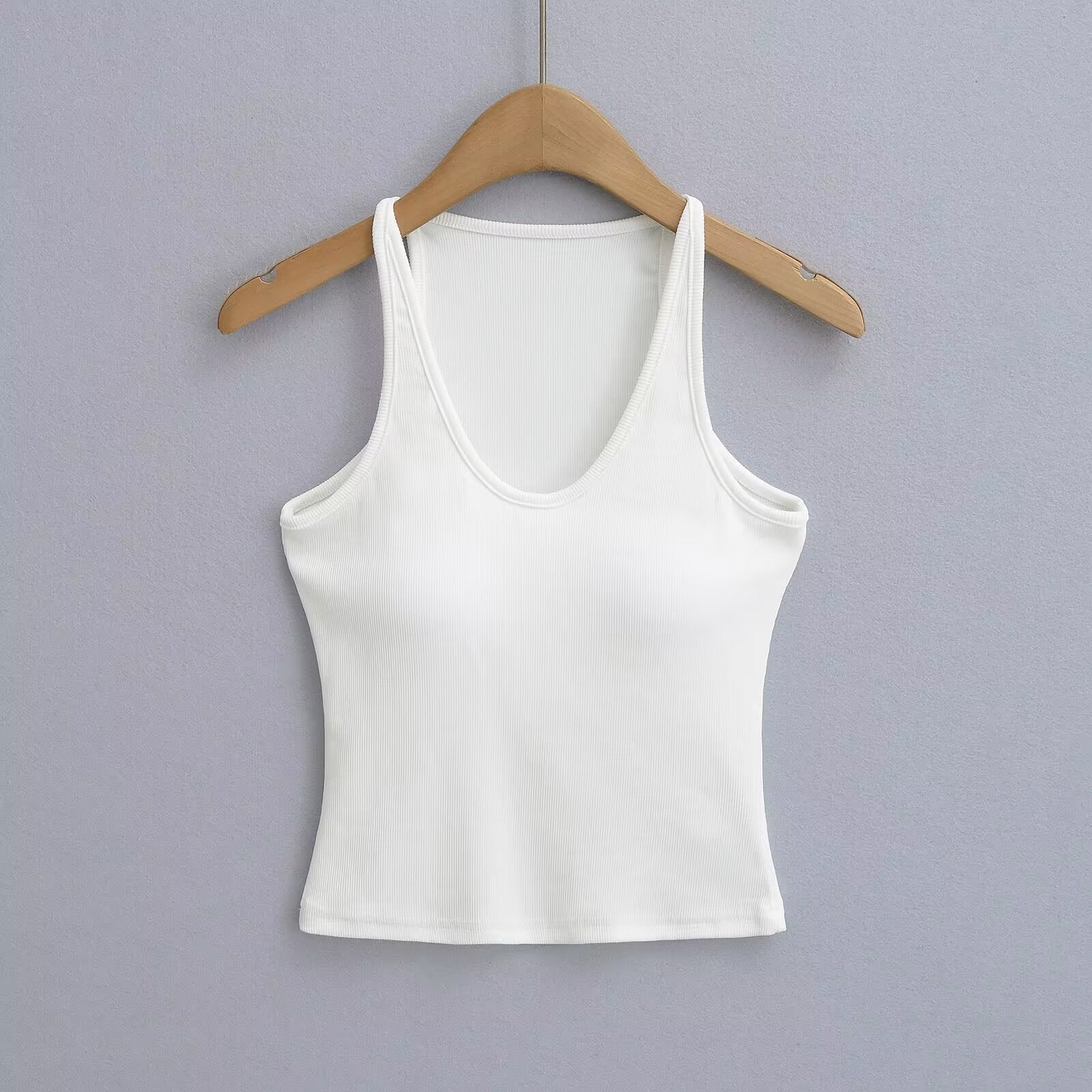 Damen Ärmelloses Sporttop mit Tiefem U-Ausschnitt und Elastischem Material Heidi-Mode - Image 2