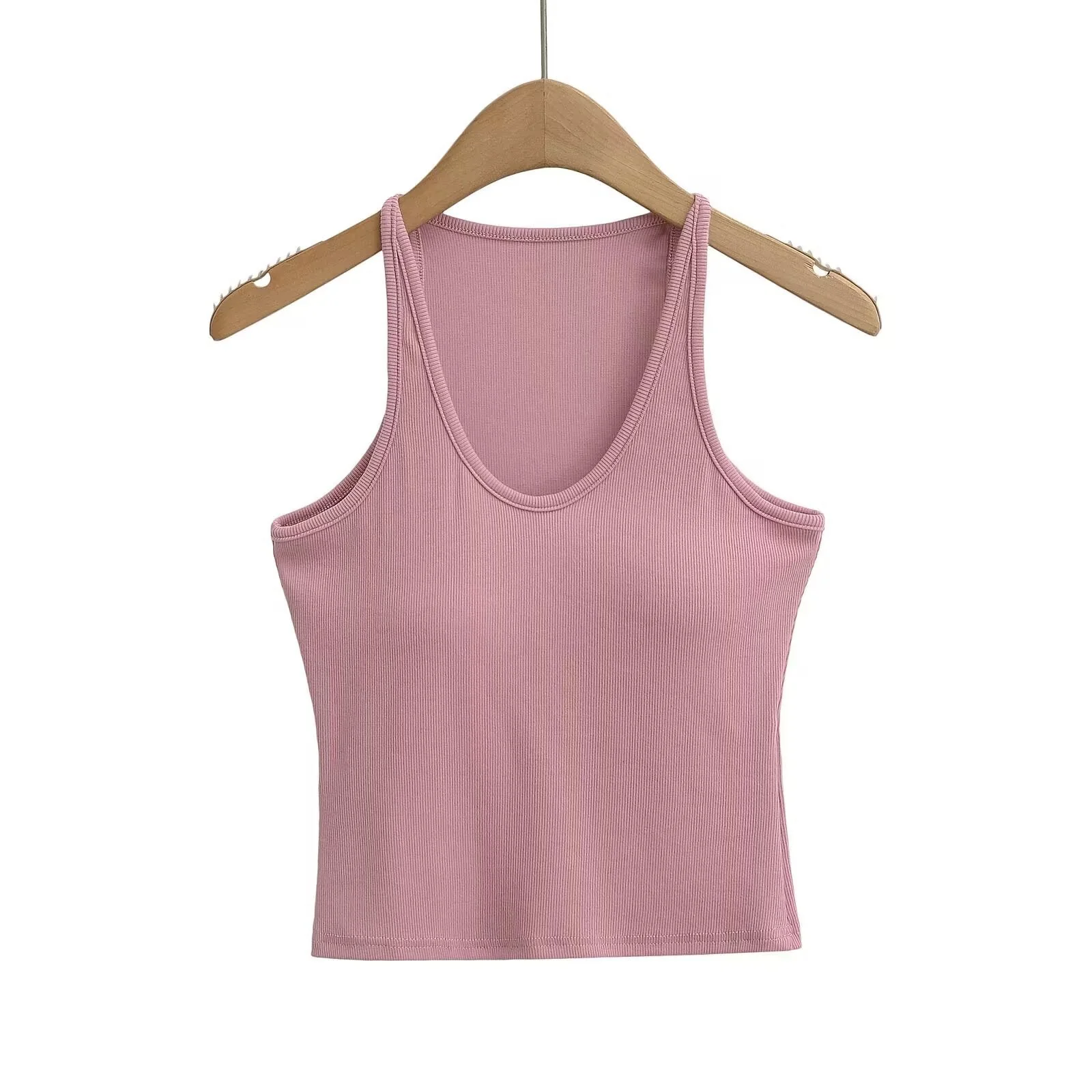 Damen Ärmelloses Sporttop mit Tiefem U-Ausschnitt und Elastischem Material Heidi-Mode - Image 4