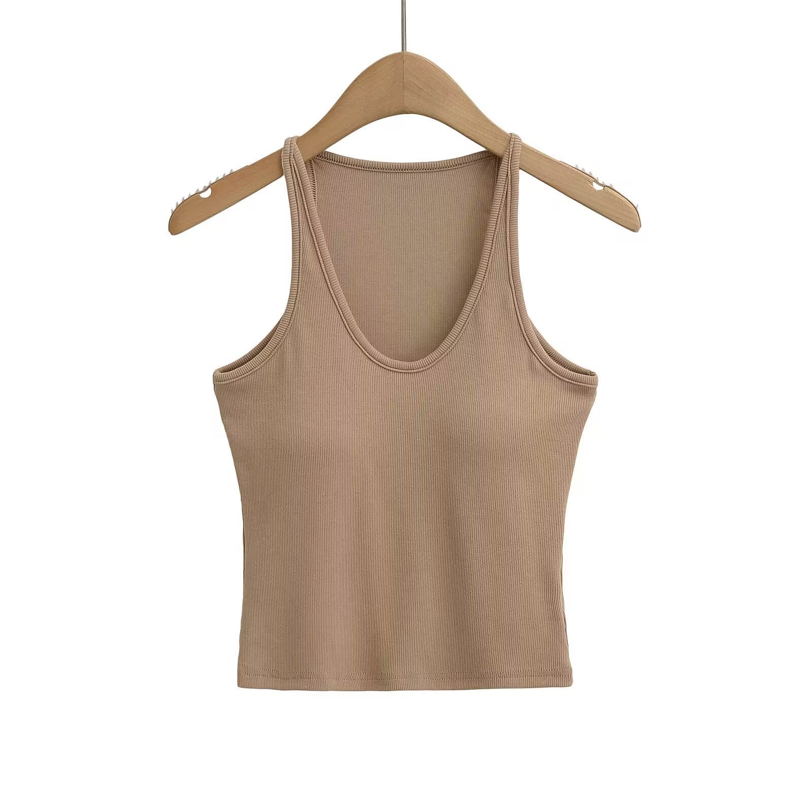 Damen Ärmelloses Sporttop mit Tiefem U-Ausschnitt und Elastischem Material Heidi-Mode - Image 7