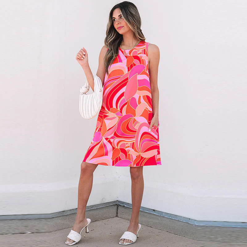 Damen Ärmelloses Strandkleid mit Schmeichelndem Schnitt und Seitlichen Taschen Heidi-Mode - Image 3