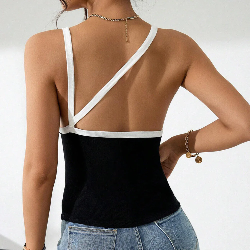 Damen Ärmelloses Top mit Elegantem Kontrastdesign Heidi-Mode - Image 2