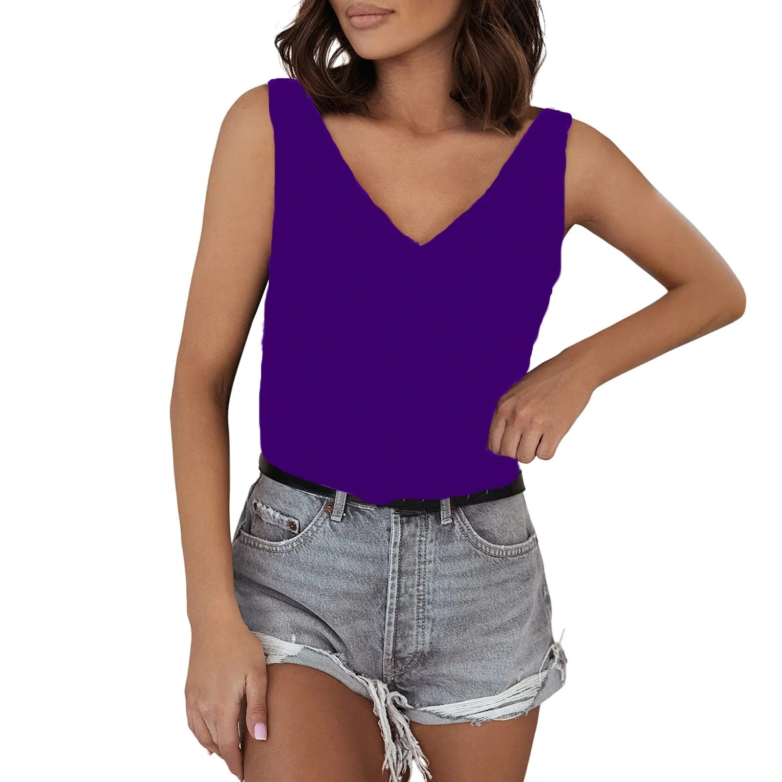 Damen Ärmelloses V-Ausschnitt Top Aus Hochwertigem Material Heidi-Mode - Image 10