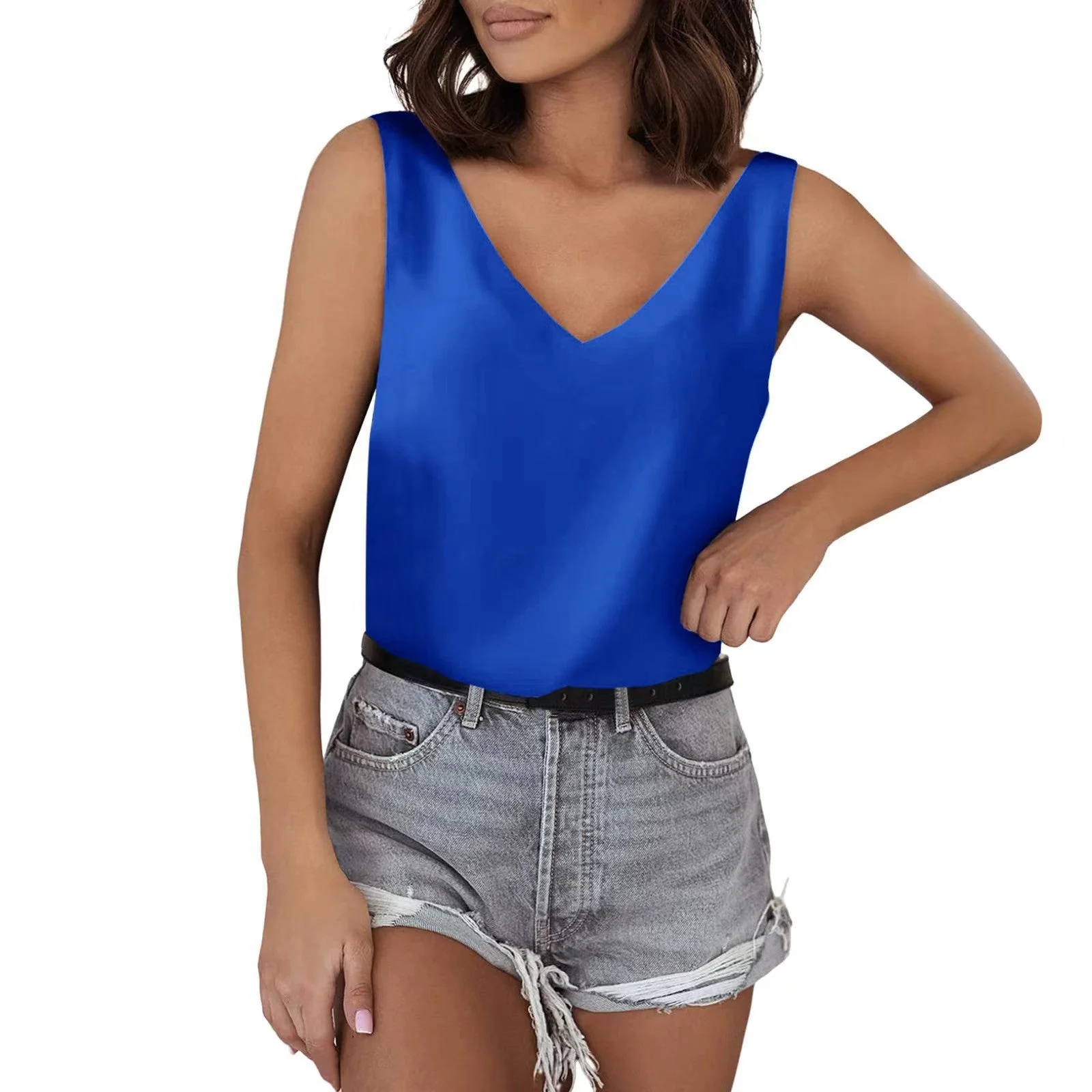Damen Ärmelloses V-Ausschnitt Top Aus Hochwertigem Material Heidi-Mode - Image 13