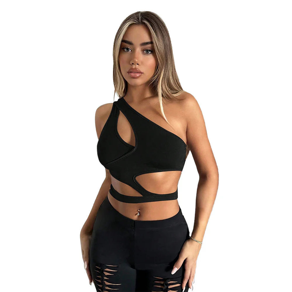 Damen Asymmetrisches Crop-Top mit Cut-Out-Details und Elegantem Design Heidi-Mode - Image 5