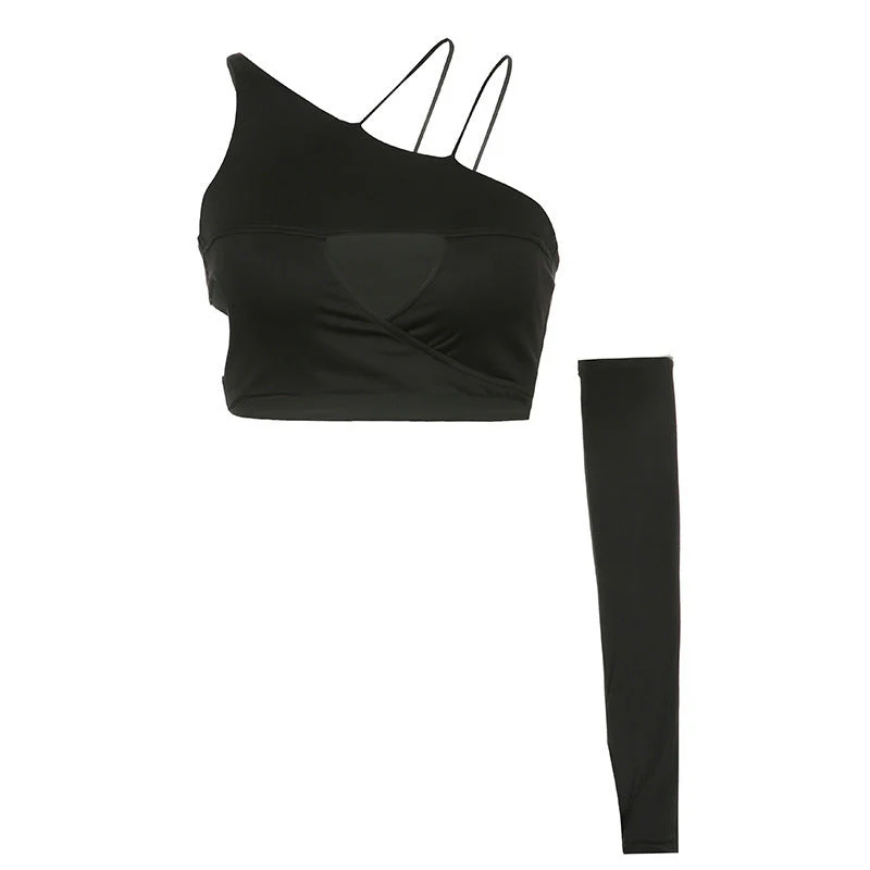 Damen Asymmetrisches Crop-Top mit Cut-Out-Details und Elegantem Design Heidi-Mode - Image 7