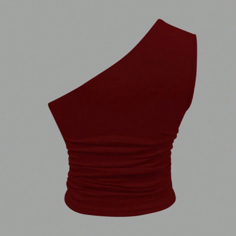 Damen Asymmetrisches Crop-Top mit Figurschmeichelndem Design Heidi-Mode - Image 2