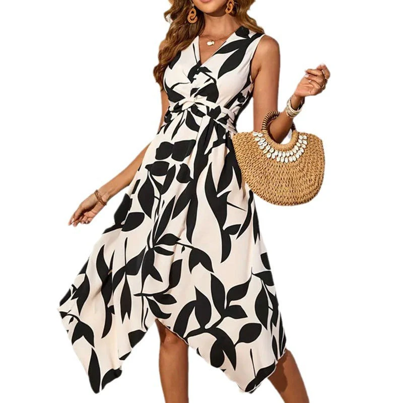 Damen Asymmetrisches Kleid mit Botanischem Druck Heidi-Mode - Image 5