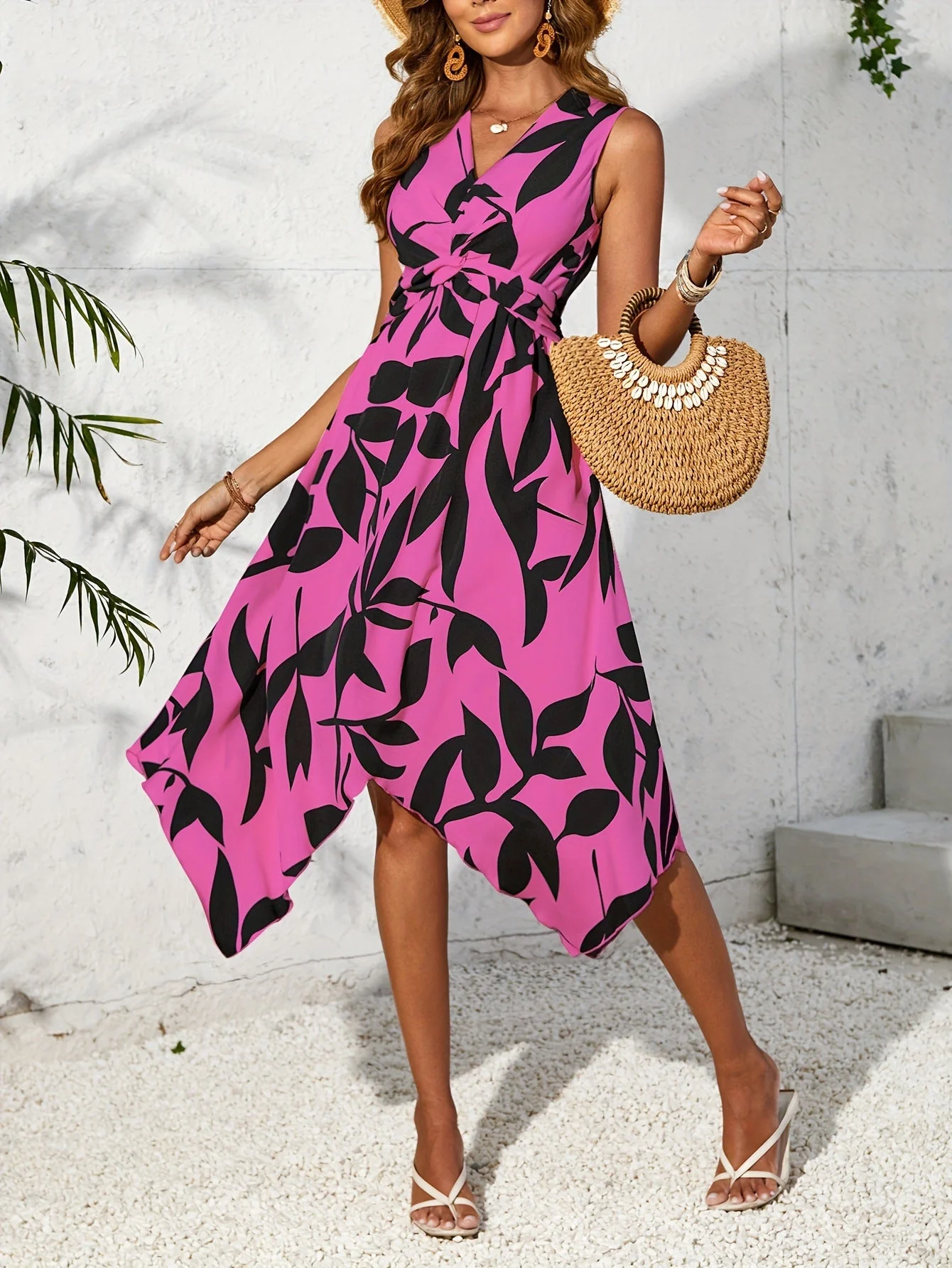 Damen Asymmetrisches Kleid mit Botanischem Druck Heidi-Mode - Image 8
