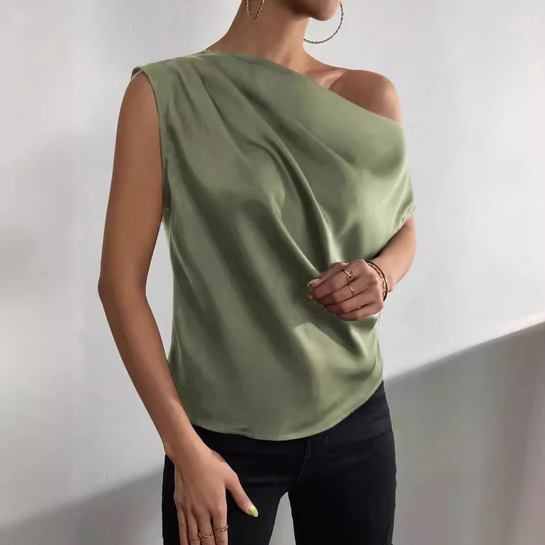 Damen Asymmetrisches Top mit Drapierung und Elegantem Schnitt Heidi-Mode - Image 2