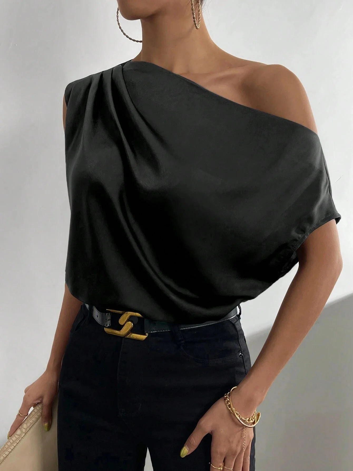 Damen Asymmetrisches Top mit Drapierung und Elegantem Schnitt Heidi-Mode - Image 6