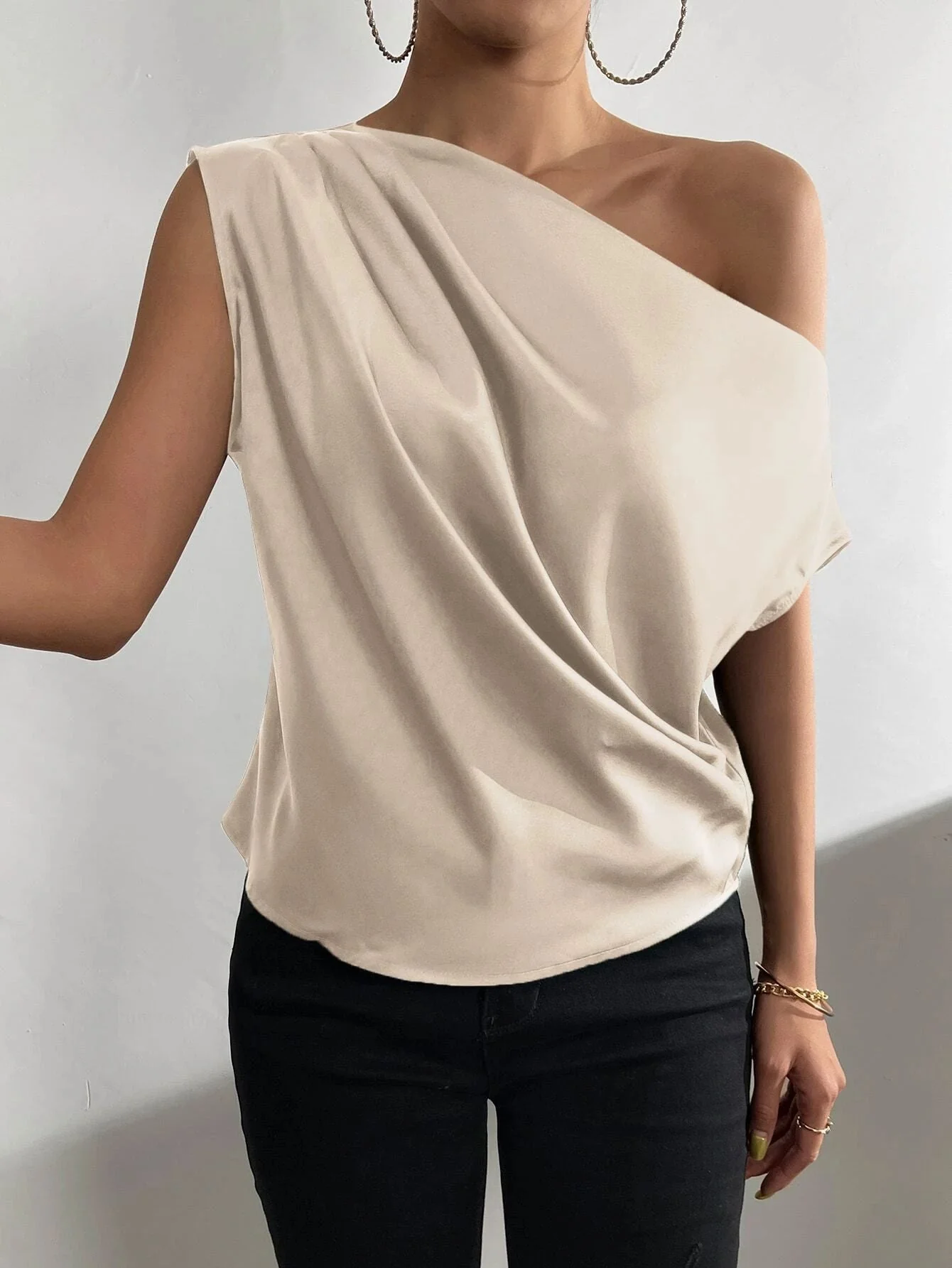 Damen Asymmetrisches Top mit Drapierung und Elegantem Schnitt Heidi-Mode - Image 8