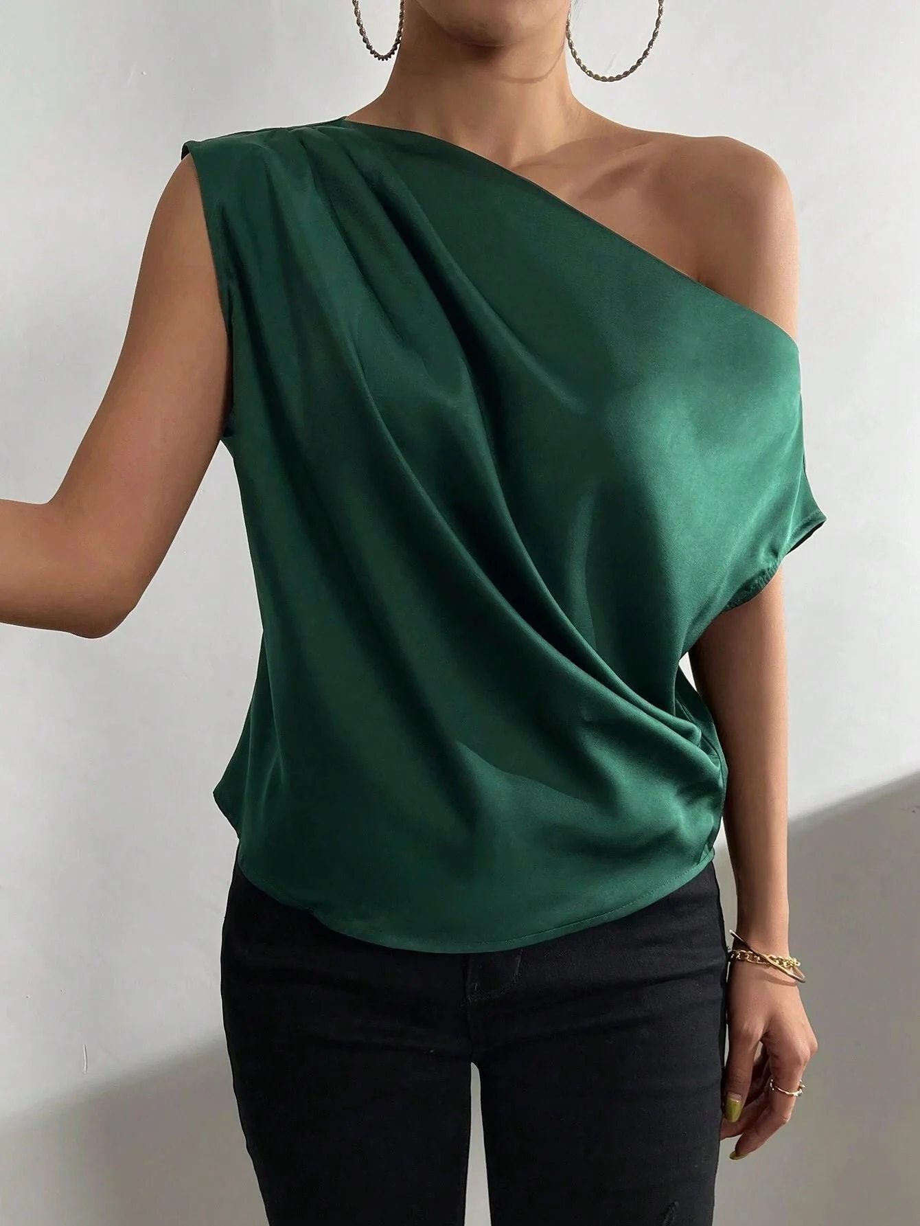 Damen Asymmetrisches Top mit Drapierung und Elegantem Schnitt Heidi-Mode - Image 9