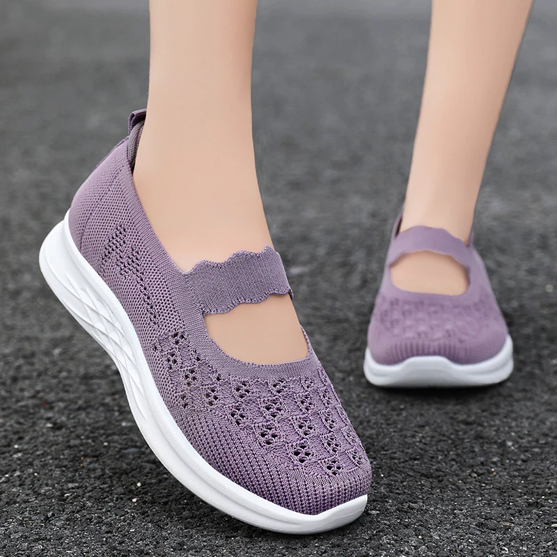 Damen Atmungsaktive Ballerinas mit elastischem Riemen und rutschfester Sohle Heidi Mode - Image 2