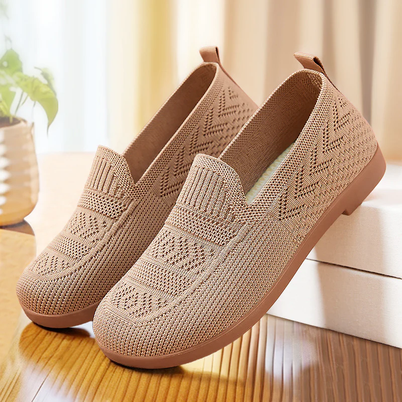 Damen Atmungsaktive Freizeit-Slipper aus flexiblem Strickmaterial Heidi Mode - Image 3