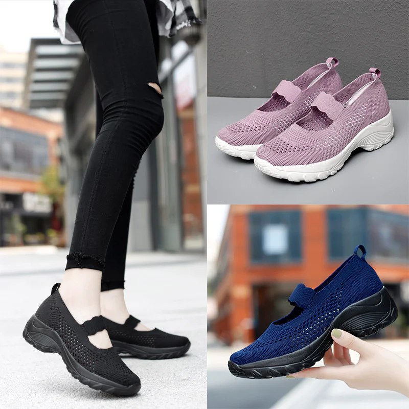 Damen Atmungsaktive Freizeitschuhe mit elastischem Schnürsystem Heidi Mode - Image 2