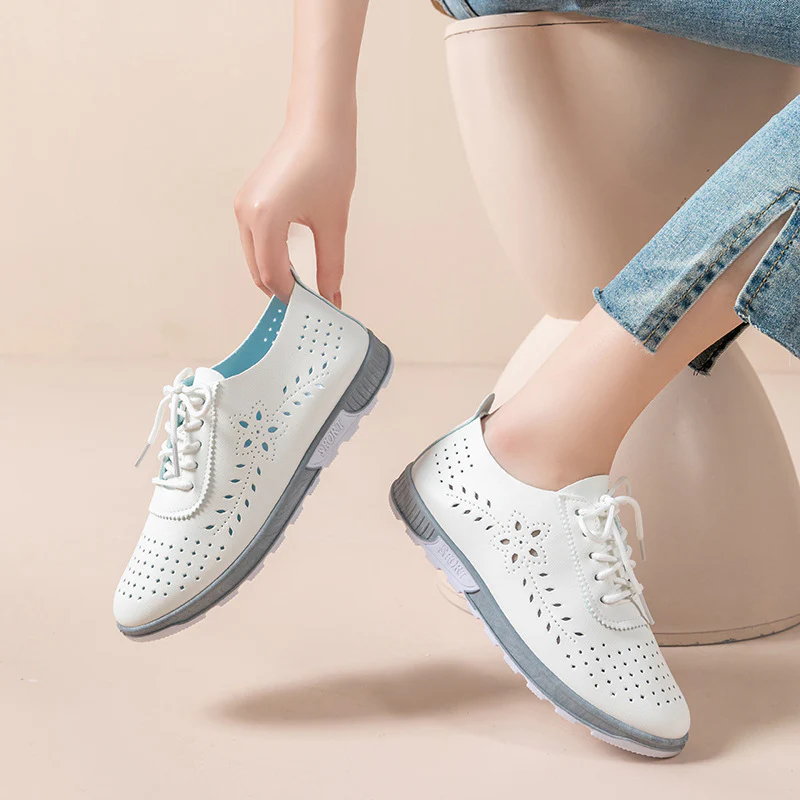 Damen Atmungsaktive Freizeitschuhe mit perforiertem Obermaterial und flexibler Sohle Heidi Mode - Image 4