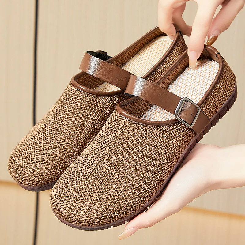Damen Atmungsaktive Freizeitschuhe mit verstellbarem Riemen Heidi Mode