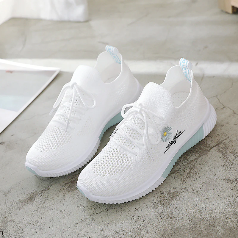 Damen atmungsaktive Freizeitsneaker mit eingearbeitetem Blumenmotiv und rutschfester Sohle Heidi Mode - Image 8