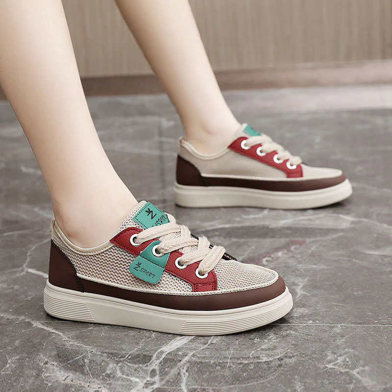 Damen Atmungsaktive Freizeitsneaker mit elastischer Schnürung und rutschfester Sohle Heidi Mode - Image 3