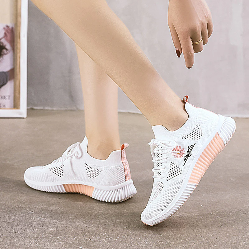 Damen atmungsaktive Freizeitsneaker mit strickartiger Oberflächenstruktur und stabiler Sohle Heidi Mode - Image 3