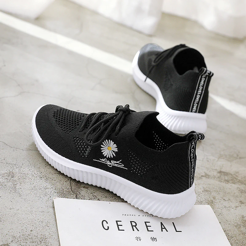 Damen atmungsaktive Freizeitsneaker mit strickartiger Oberflächenstruktur und stabiler Sohle Heidi Mode - Image 6