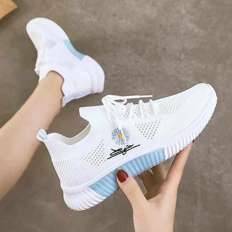 Damen atmungsaktive Freizeitsneaker mit strickartiger Oberflächenstruktur und stabiler Sohle Heidi Mode - Image 7