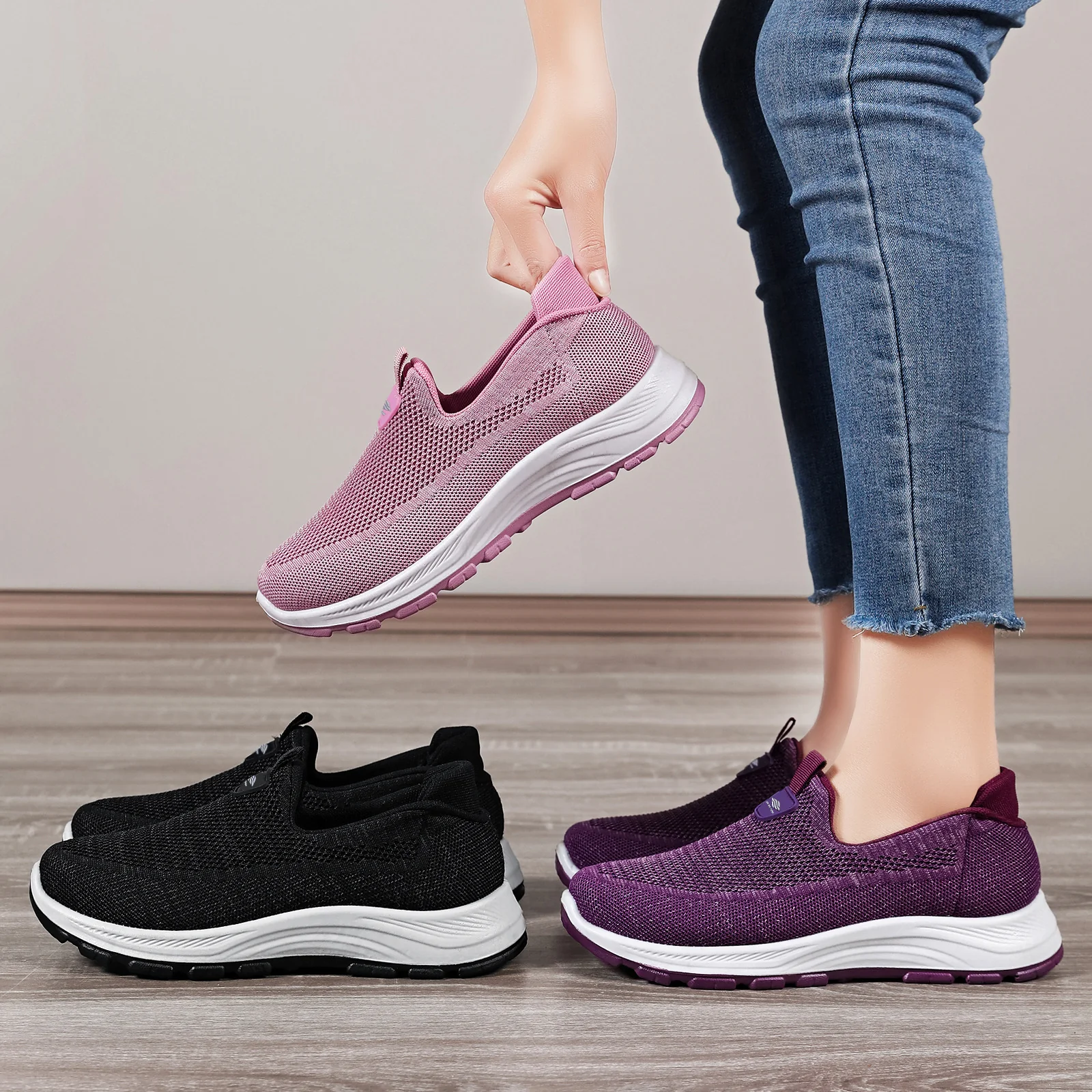 Damen Atmungsaktive Komfort-Sneaker mit elastischem Einsatz und dämpfender Sohle Heidi Mode - Image 4