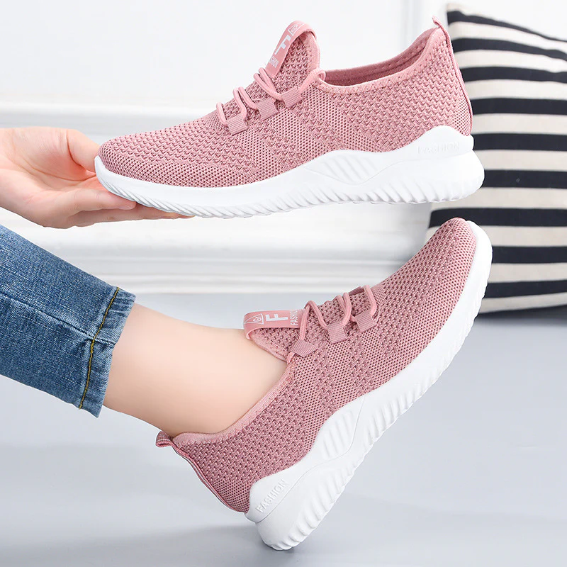 Damen Atmungsaktive Komfort Sneakers mit elastischem Strickdesign Heidi Mode - Image 2