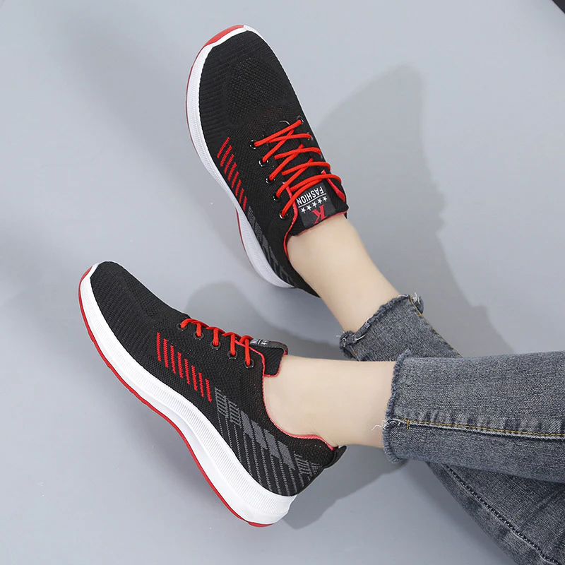Damen Atmungsaktive Lauf-Sneaker mit elastischer Schnürung und dämpfender Sohle Heidi Mode - Image 4